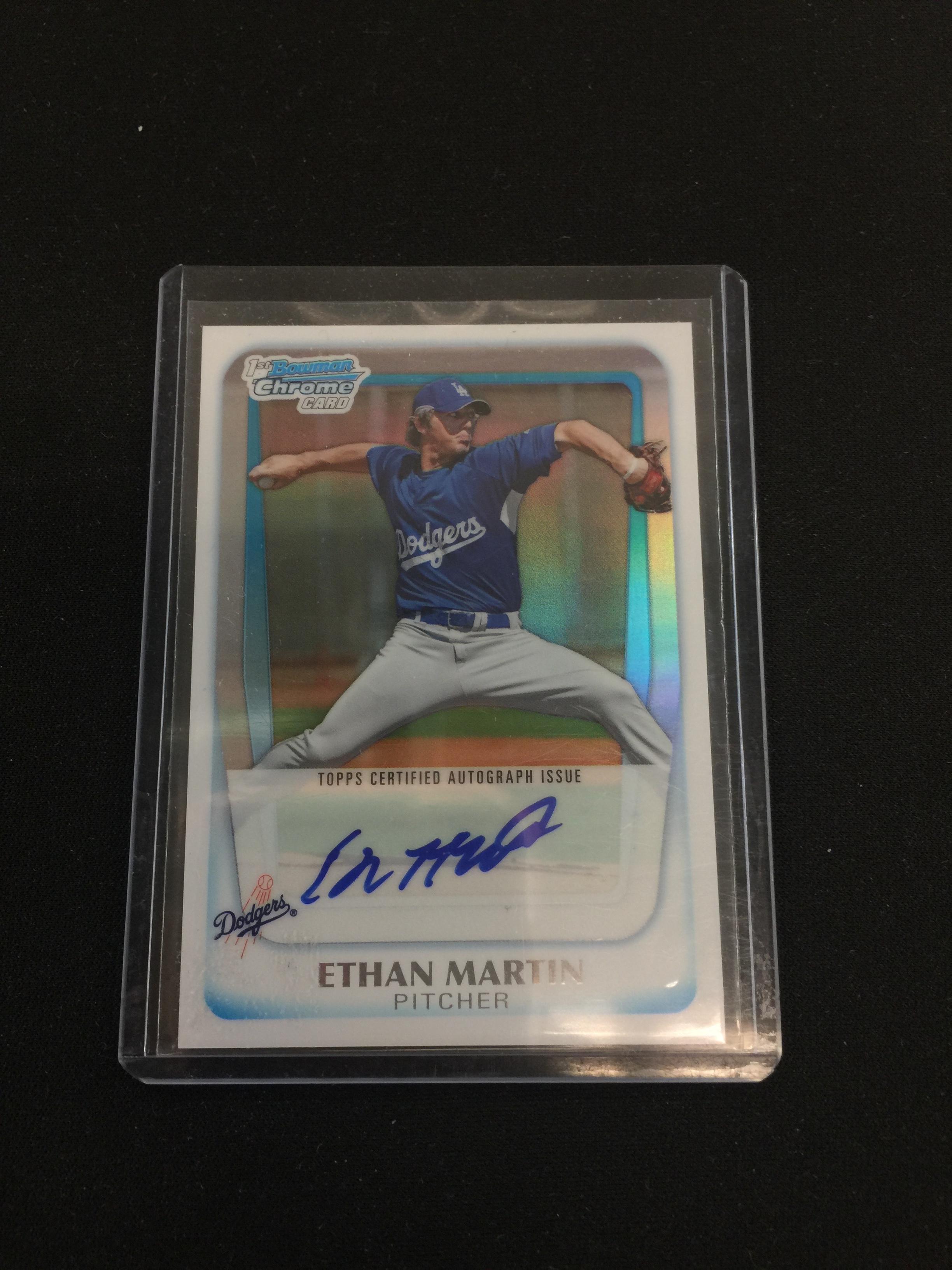 2011 Bowman Chrome Refractor Ethan Martin Dodgers Rookie Autograph Card /500