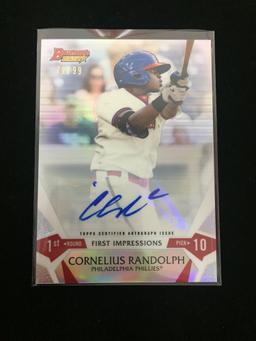 2015 Bowman's Best Refractor Cornelius Randolph Phillies Rookie Autograph Card /50