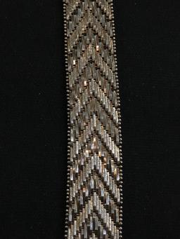 "Milor" Italian Made Sterling Silver Riccio 18mm Wide Link Bracelet - 43 Grams