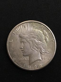 1922-S United States Peace Silver Dollar - 90% Silver Coin