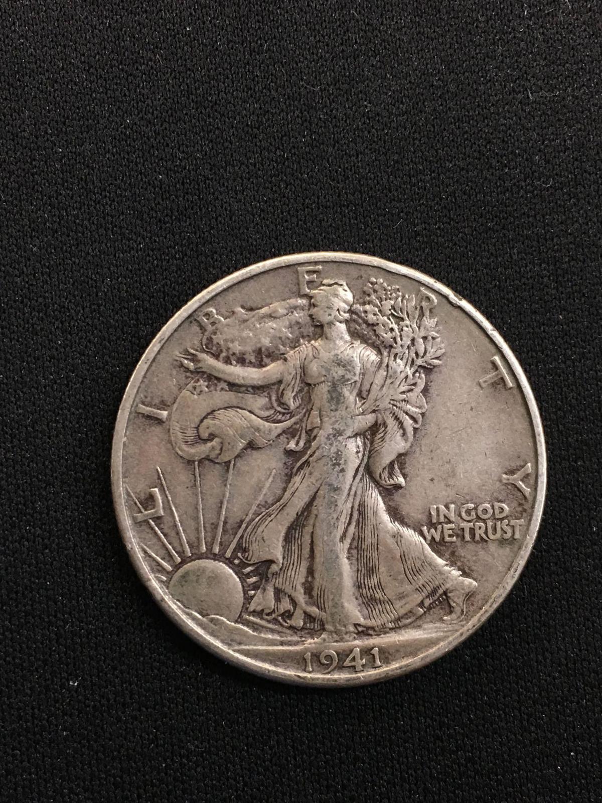 1941 United States Walking Liberty Half Dollar - 90% Silver Coin