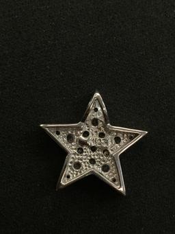 Rhinestone Encrusted Sterling Silver Star Pendant