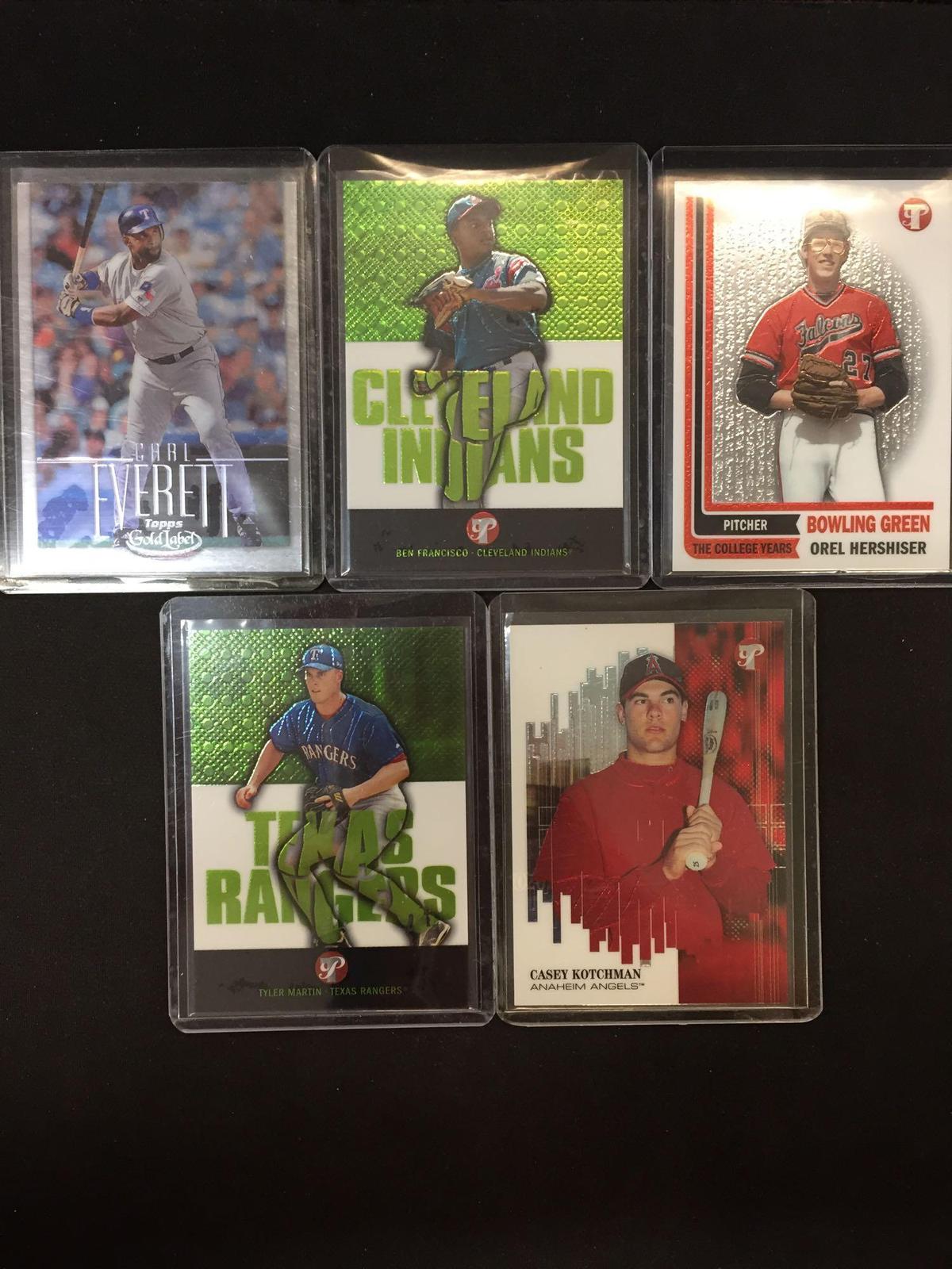 5 Card Lot of Baseball Serial Numbered Inserts, Rare Cards, Star Cards! Awesome!