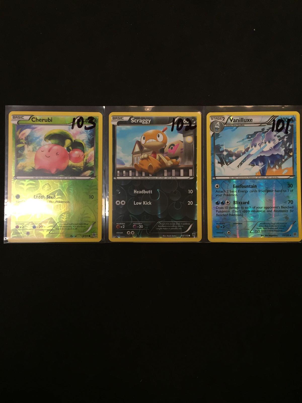 Pokemon Lot of 3 Holofoil Cards