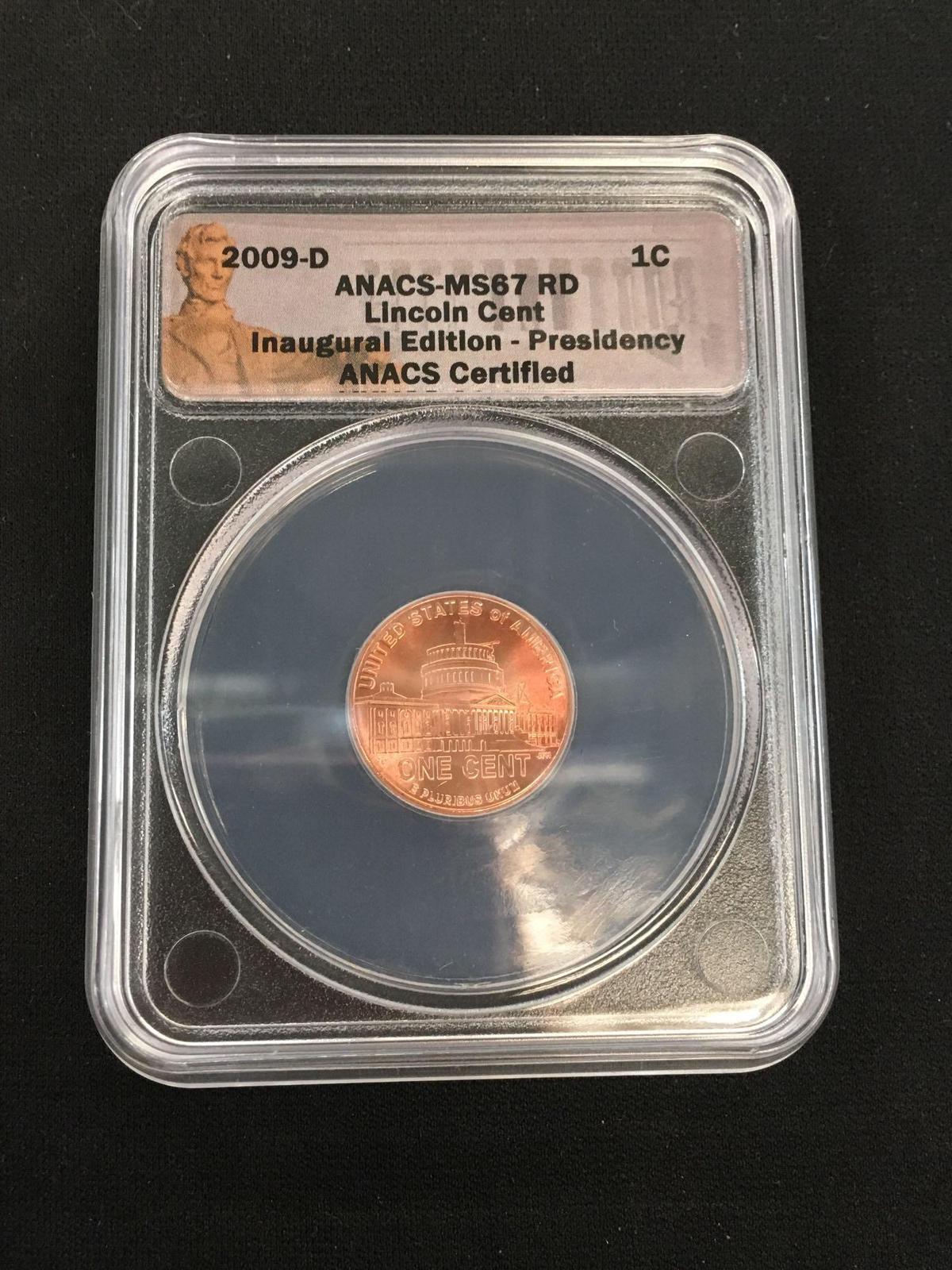 ANACS Graded 2009-P Lincoln Cent Innaugural Ed. - MS67 RD