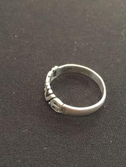 "L.O.V.E." Letter Styled Sterling Silver Ring Band - Size 7.5