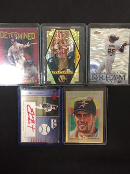 5 Card Lot of Baseball Inserts, Serial Numbered and Rare Star Sports Cards!