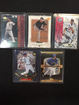 5 Card Lot of Baseball Inserts, Serial Numbered and Rare Star Sports Cards!