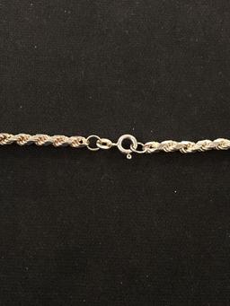 Medium Italian Made 18" Sterling Silver Rope Chain