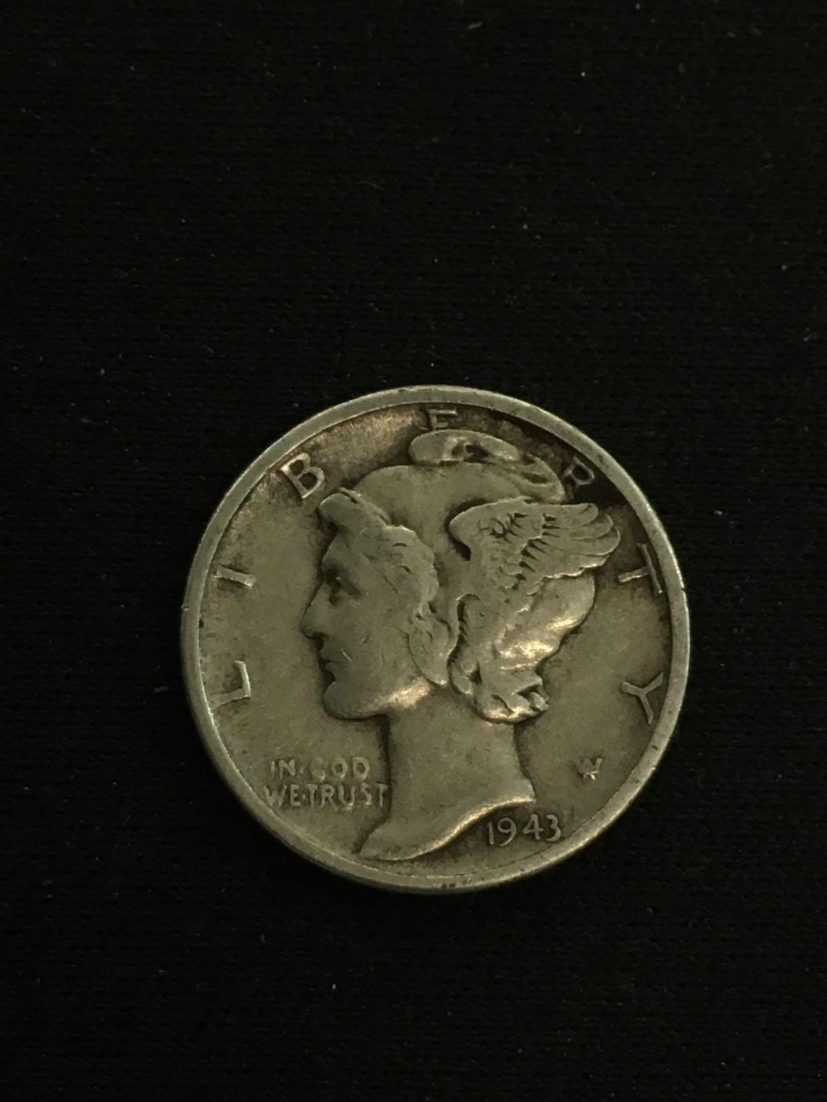 1943 United States Mercury Dime - 90% Silver Coin