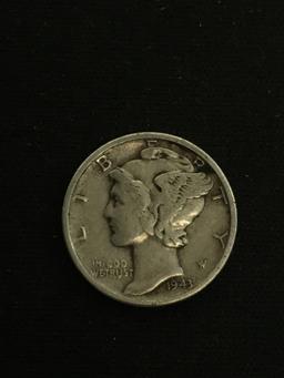 1943 United States Mercury Dime - 90% Silver Coin