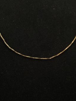 "NF" Italian Designed Sterling Silver 18" Box Link Chain