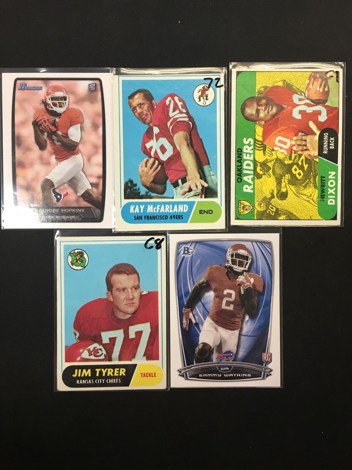 Lot of 5 Football Insert, Serial Numbered, and Star Cards!