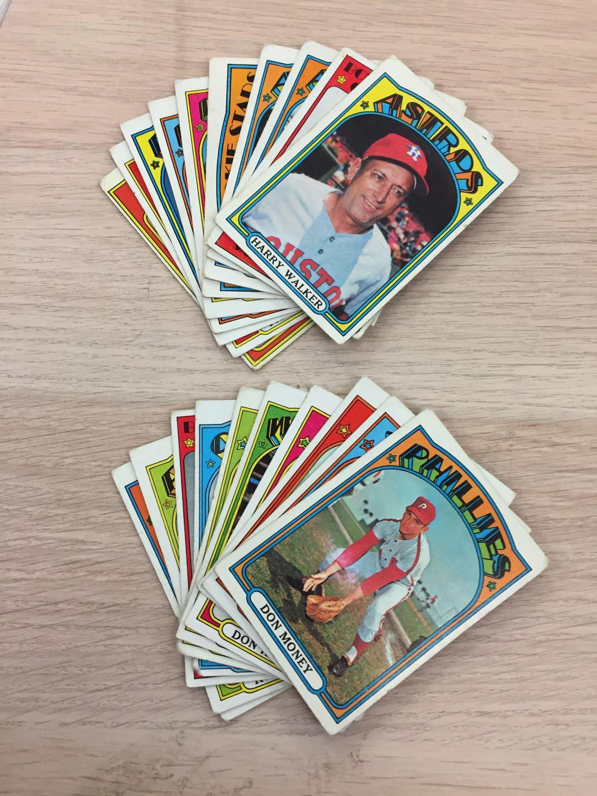 20 Card Lot of 1972 Topps Baseball Vintage Cards