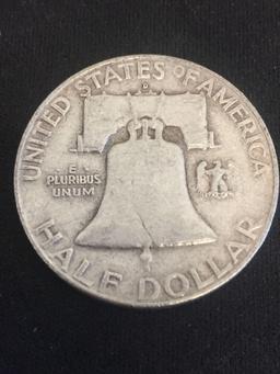 1958-D United States Franklin Half Dollar - 90% Silver Coin