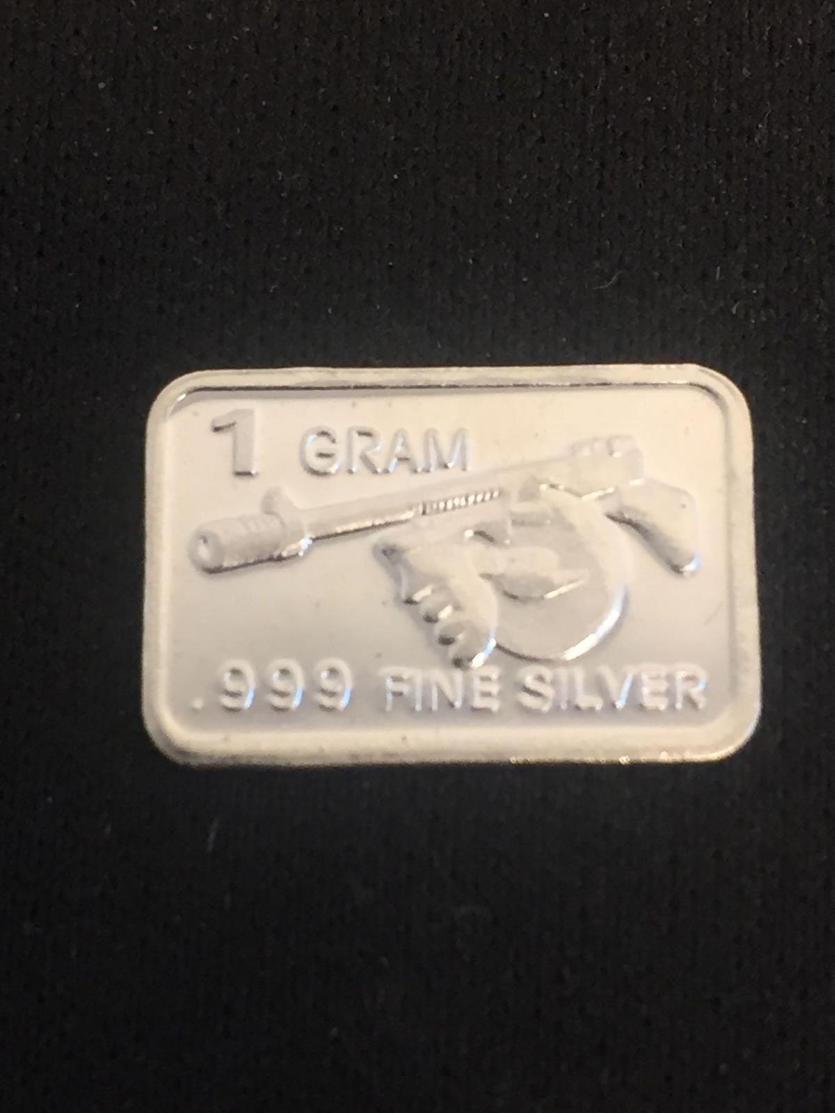 1 Gram .999 Fine Tommy Gun Bullion Bar