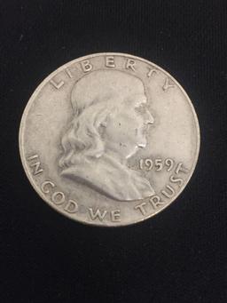 1959-D United States Franklin Half Dollar - 90% Silver Coin