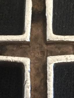 Rustic Sterling Silver Cross Pendant