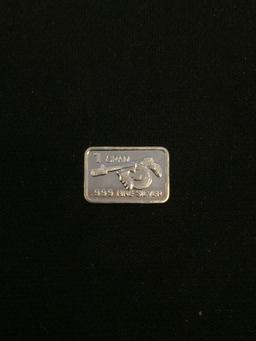 1 Gram .999 Fine Silver Bullion Bar Tommy Gun