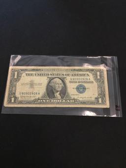 1957-B United States $1 Washington Silver Certificate Bill Currency Note