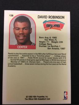 1989-90 Hoops #138 David Robinson Spurs Rookie Basketball Card