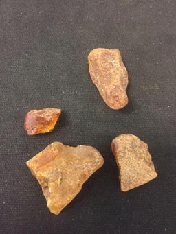 Lot of 4 Unpolished Unserached Baltic Amber Pieces - 8.25 Grams