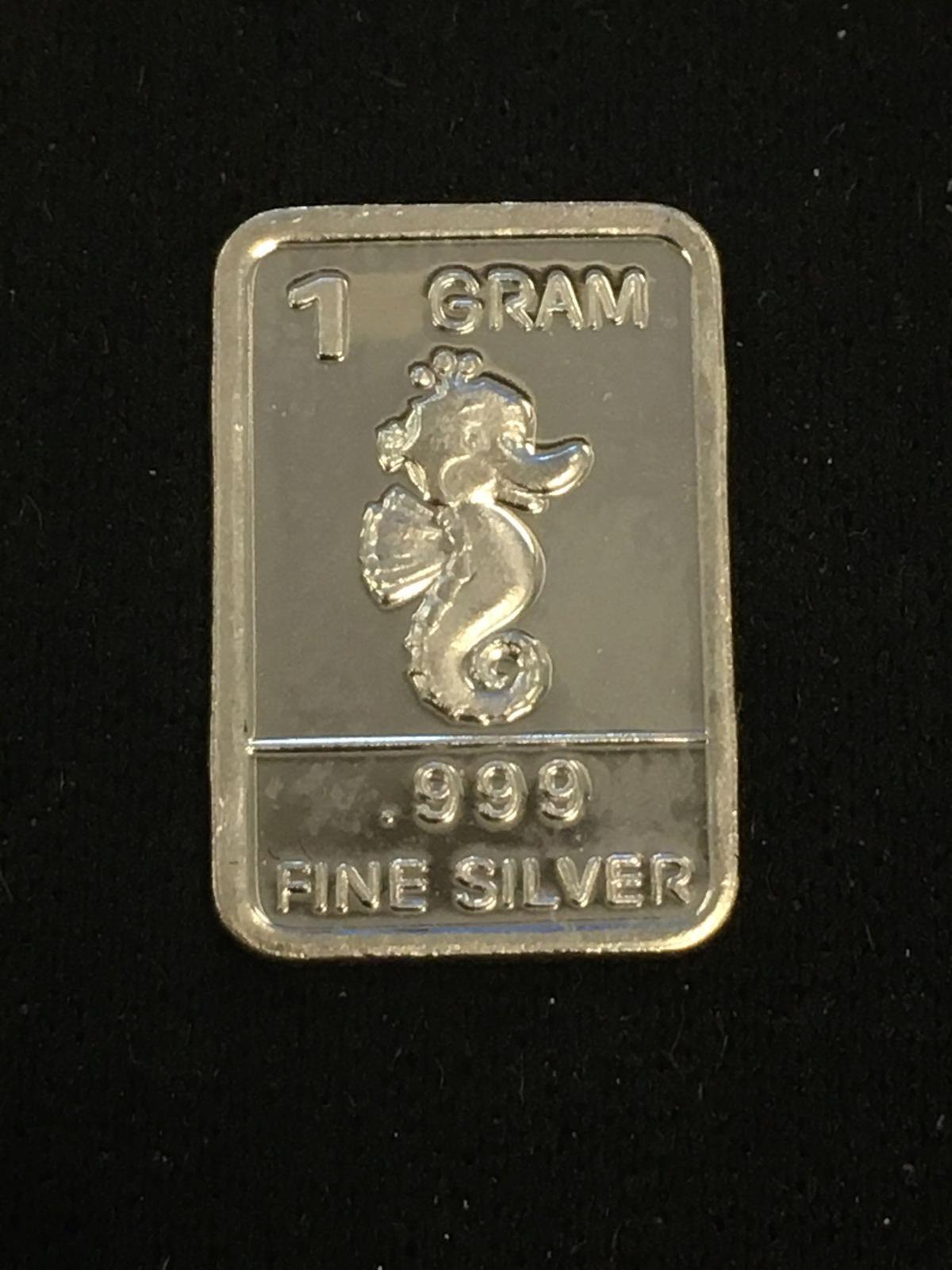 1 Gram .999 Fine Silver Starfish Bullion Bar