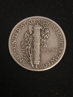 1942 United States Mecury Dime - 90% Silver Coin