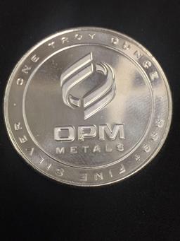 OPM USA 1 Troy Ounce .999 Fine Silver Bullion Round