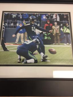 Framed & Matted 8x10" Steven Hauschka Seattle Seahawks Autographed Photo