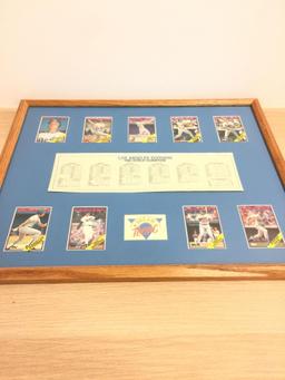 Framed 21" x 14" 1988 Los Angeles Dodgers World Series Champions Card Display