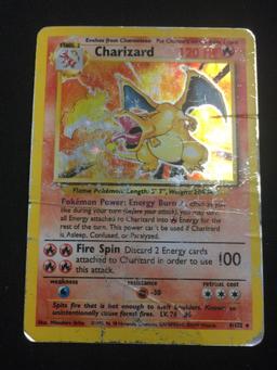 Pokemon Charizard Holofoil Rare Card - Base Set 4/102 - Low Grade Condition