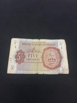 British Military Authority 5 Shillings