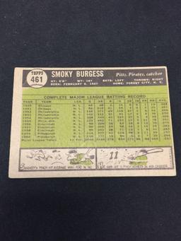 1961 Topps #461 Smoky Burgess Pirates Vintage Baseball Card