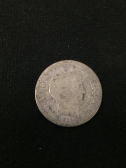 1911 United States Barber Silver Dime - 90% Silver Coin