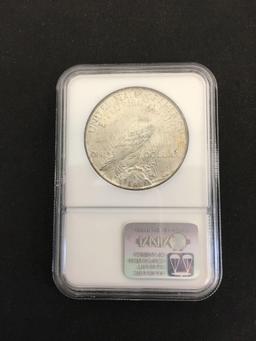 NGC Graded 1923 United States Peace Silver Dollar - MS 64