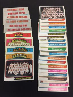 29 Count Lot of 1970-1974 Topps Team Card Vintage Baseball Cards