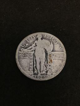 1925 Standing Liberty Quarter Vintage Silver US Coin