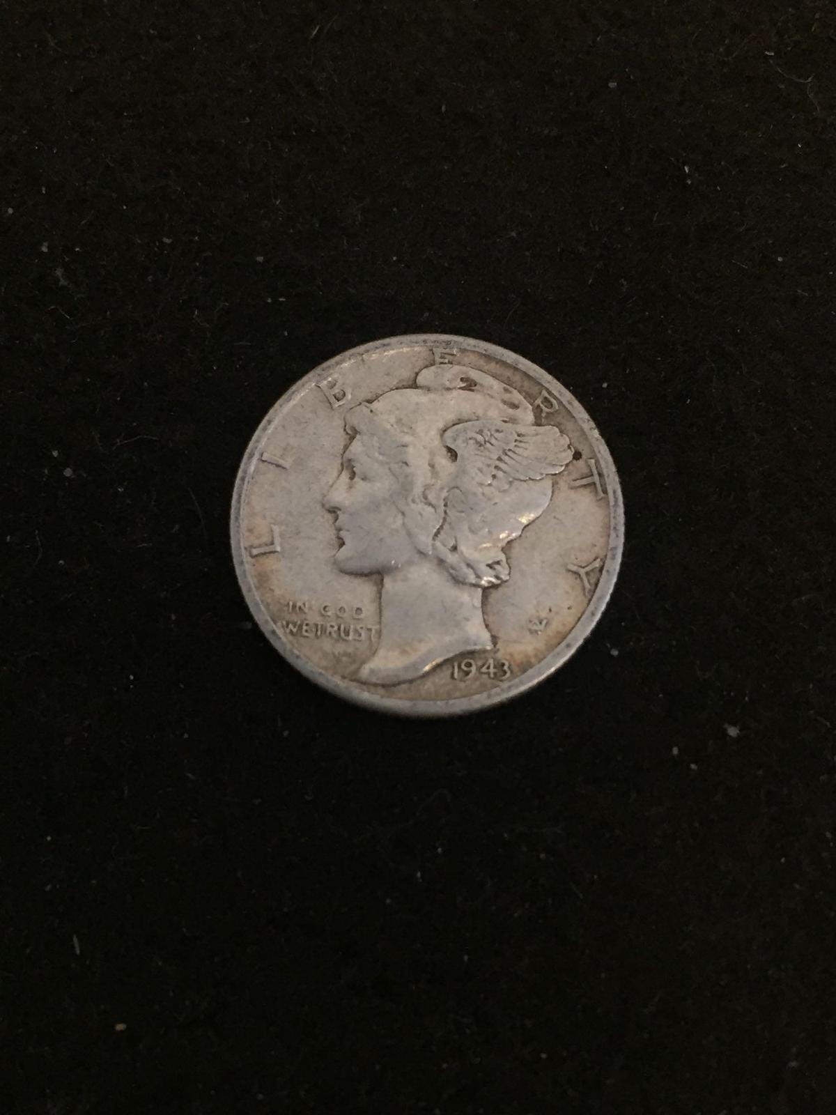 1943-S United States Mercury Silver Dime - 90% Silver Coin