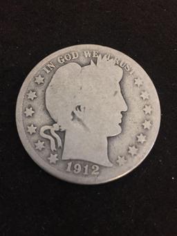 1912-D United States Barber Half Dollar - 90% Silver Coin