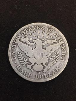 1906-D United States Barber Half Dollar - 90% Silver Coin