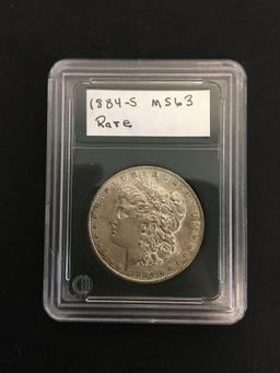 1884-S United States Morgan Silver Dollar - 90% Silver Coin - MS 63
