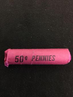 Roll of United States Lincoln Cent Wheat Pennies 1918-1954