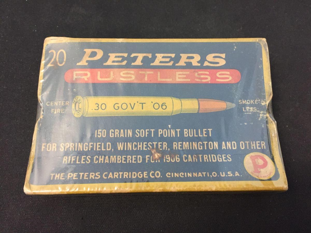 RARE Antique Peters Rustless .30 GOVT '06 Bullet BOX ONLY