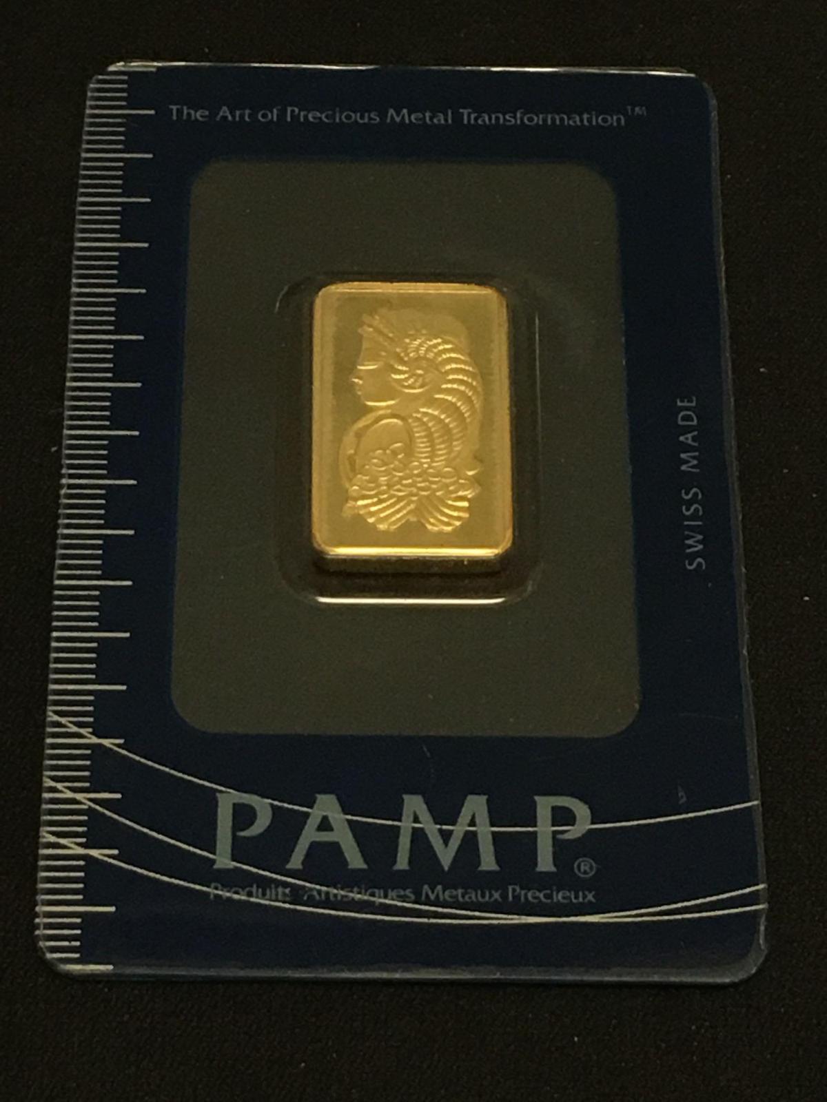 Pamp Swiss 10 Gram .999 Fine GOLD Bullion Bar - SEALED & SERIAL # - Machine Authenticated