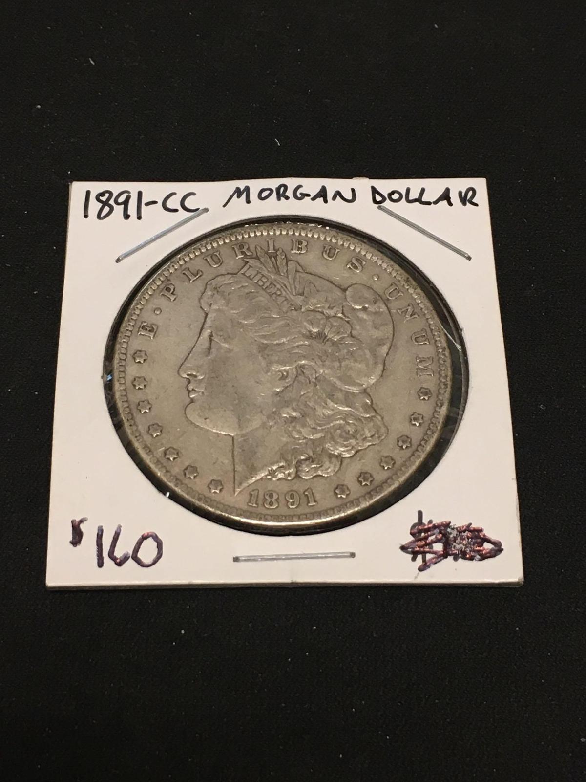RARE 1891-CC United States Morgan Silver Dollar - 90% Silver Coin