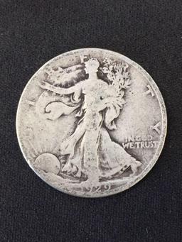 1929-S United States Walking Liberty Half Dollar - 90% Silver Coin