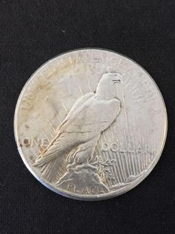 1922-S United States Peace 90% Silver Dollar - AU Condition