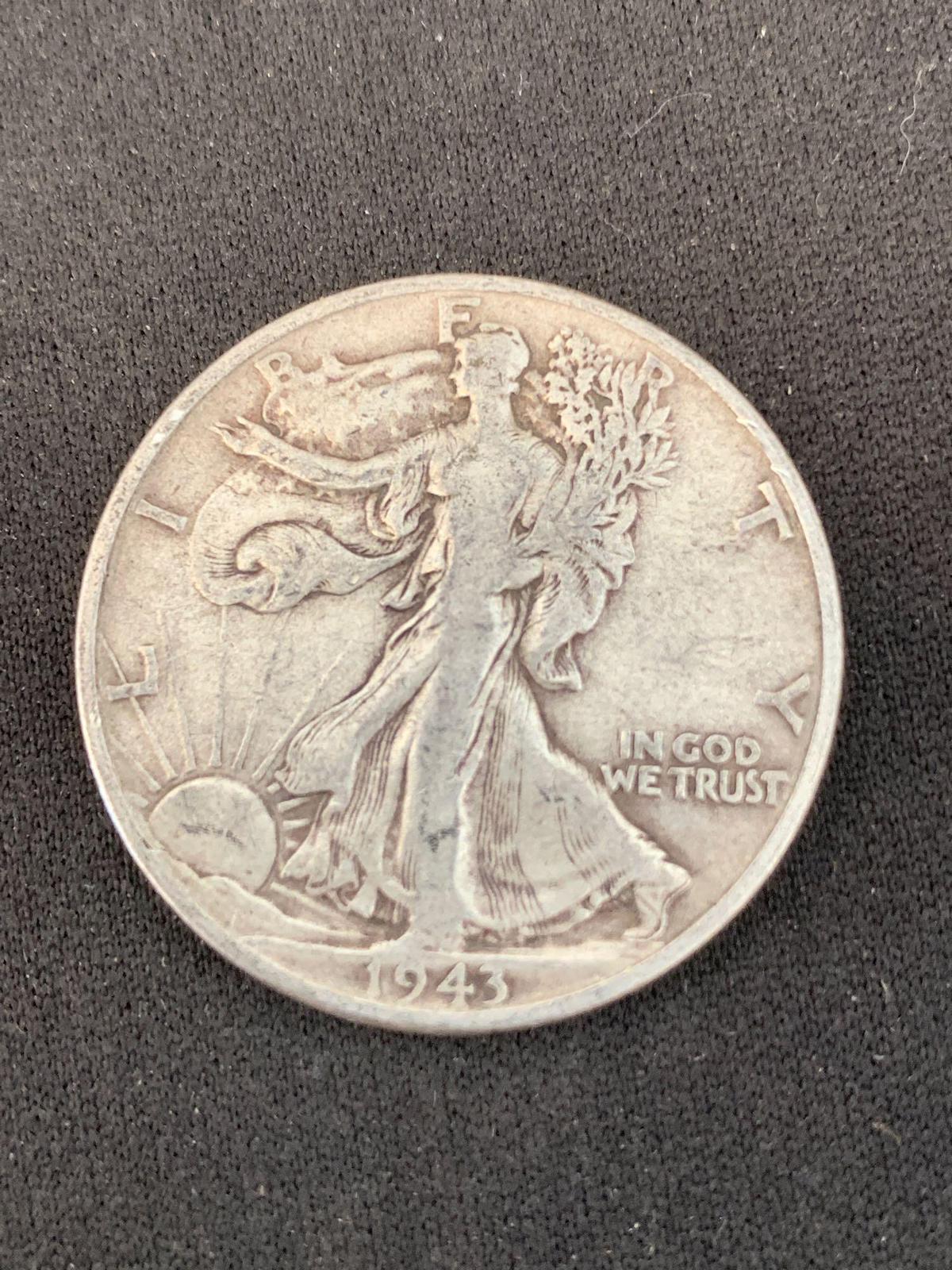 1943 United States Walking Liberty Half Dollar - 90% Silver Coin