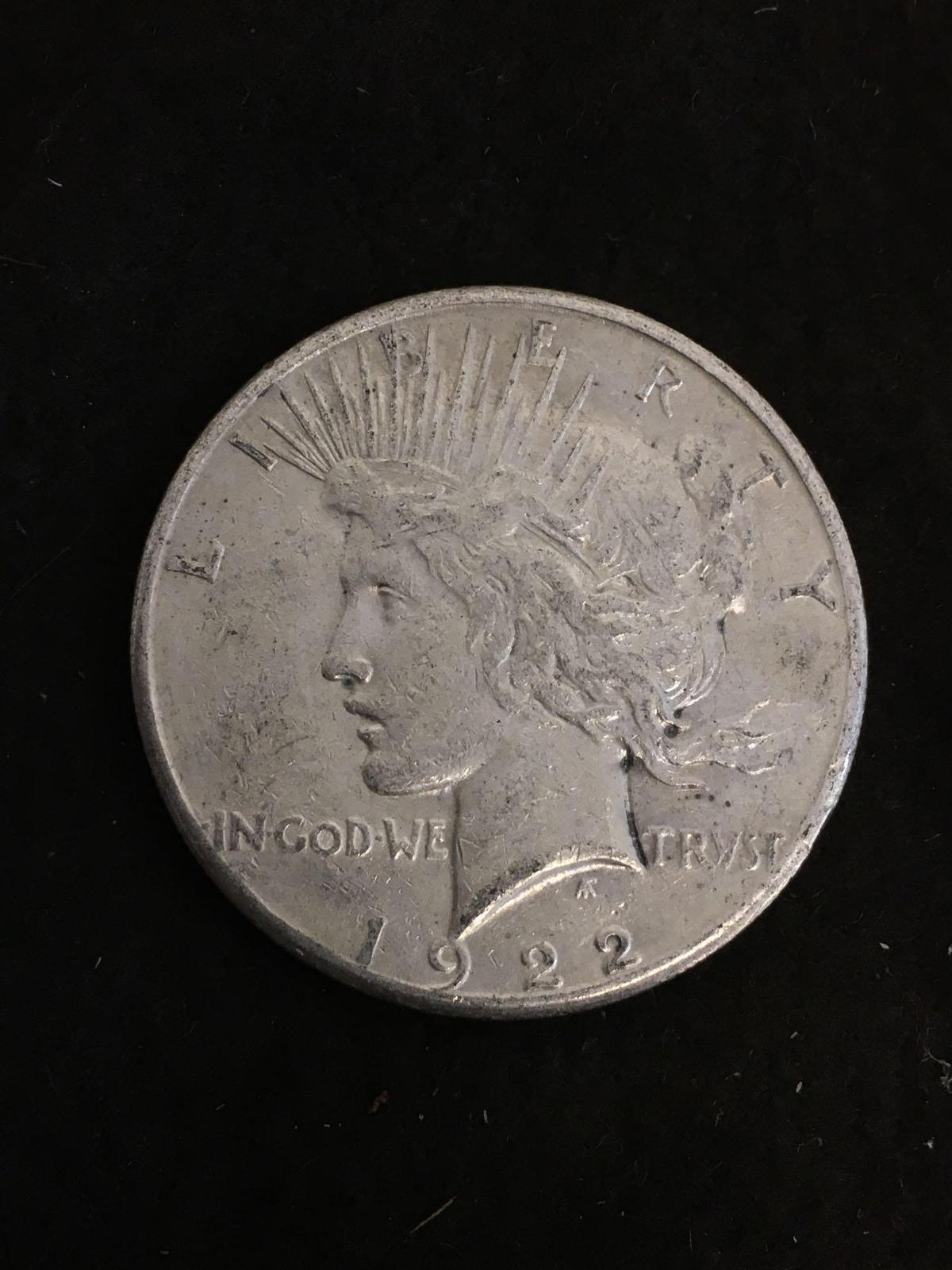 1922-S United States Peace Silver Dollar - 90% Silver Coin